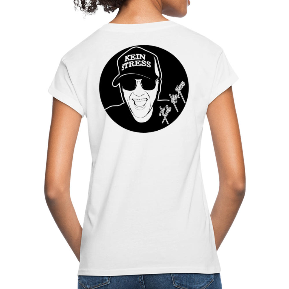 Boscho Kein Stress ® Frauen Oversize T-Shirt - weiß