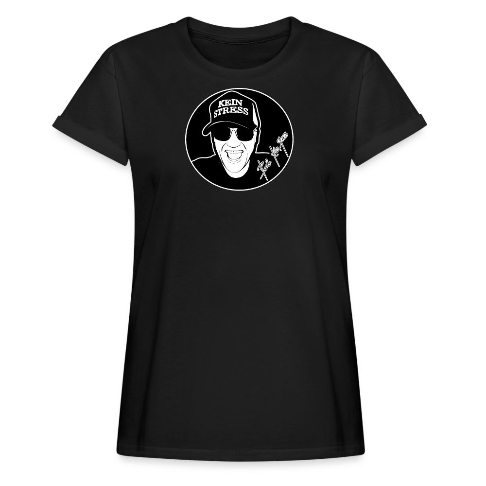 Boscho Kein Stress ® Frauen Oversize T-Shirt - Schwarz