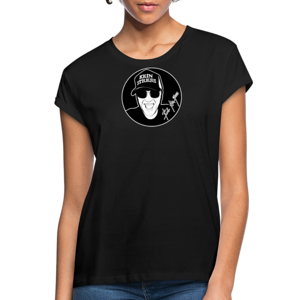 Boscho Kein Stress ® Frauen Oversize T-Shirt - Schwarz