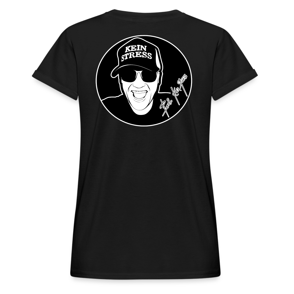 Boscho Kein Stress ® Frauen Oversize T-Shirt - Schwarz