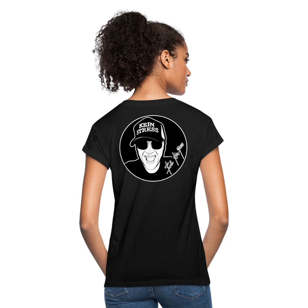 Boscho Kein Stress ® Frauen Oversize T-Shirt - Schwarz