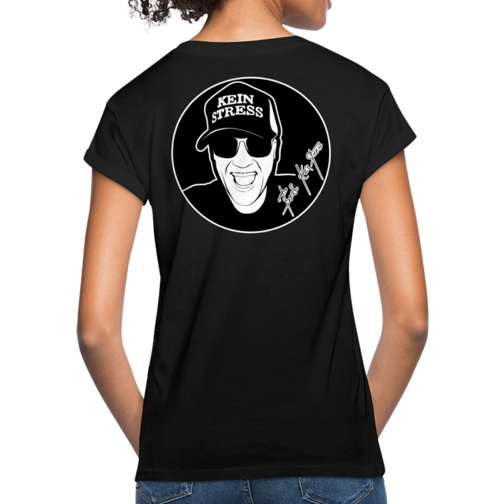 Boscho Kein Stress ® Frauen Oversize T-Shirt - Schwarz