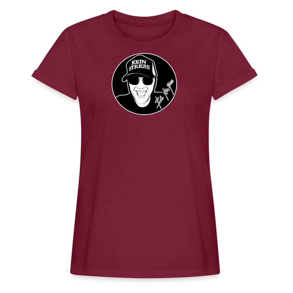 Boscho Kein Stress ® Frauen Oversize T-Shirt - Bordeaux