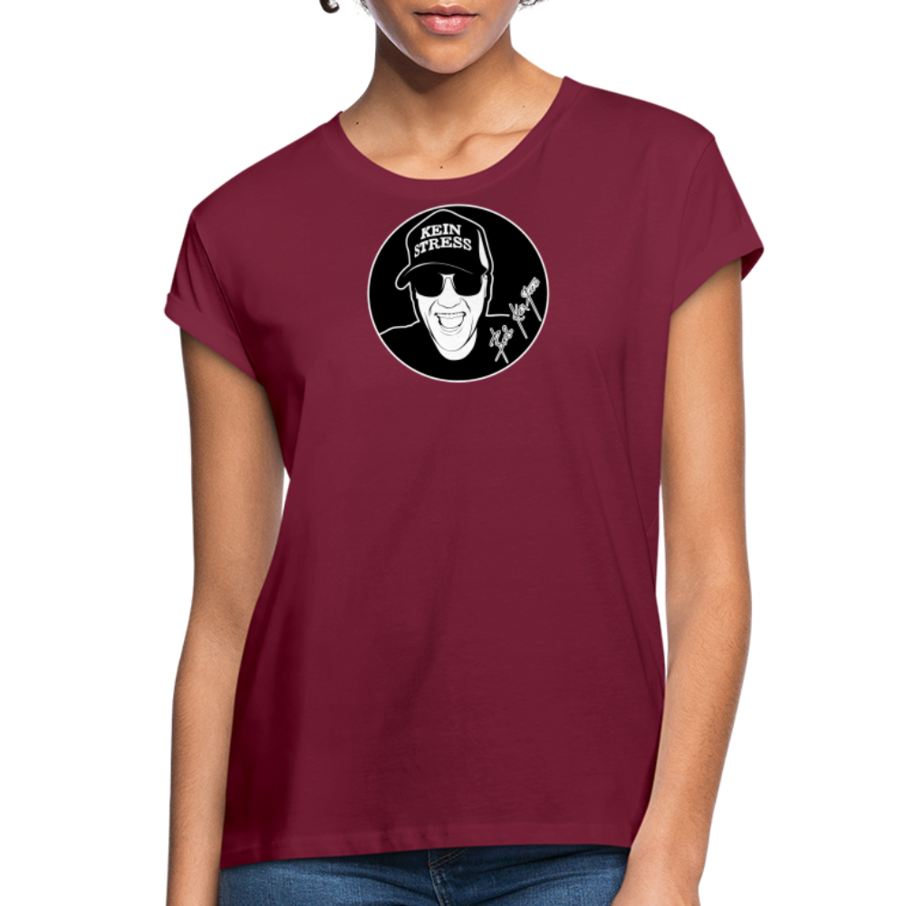 Boscho Kein Stress ® Frauen Oversize T-Shirt - Bordeaux