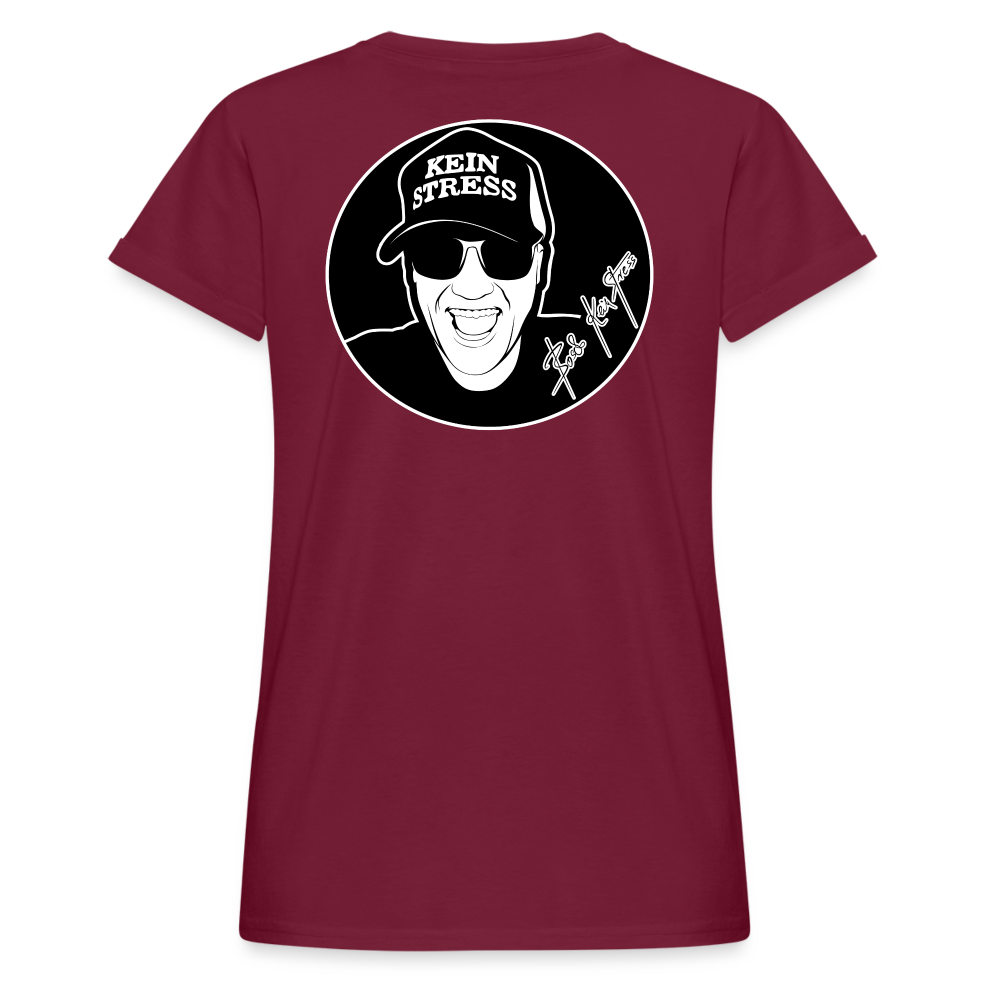 Boscho Kein Stress ® Frauen Oversize T-Shirt - Bordeaux