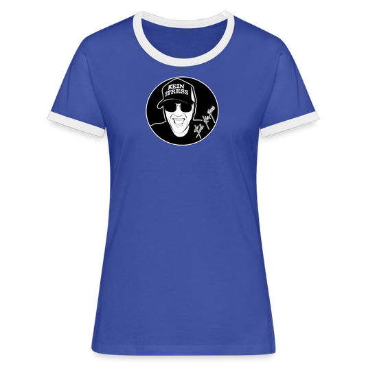 Boscho Kein Stress ® Frauen Kontrast-T-Shirt - Blau/Weiß