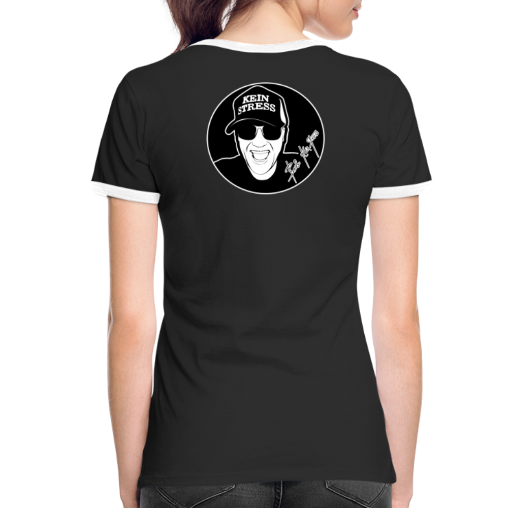 Boscho Kein Stress ® Frauen Kontrast-T-Shirt - Schwarz/Weiß
