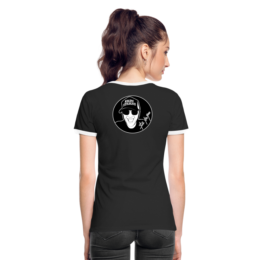 Boscho Kein Stress ® Frauen Kontrast-T-Shirt - Schwarz/Weiß