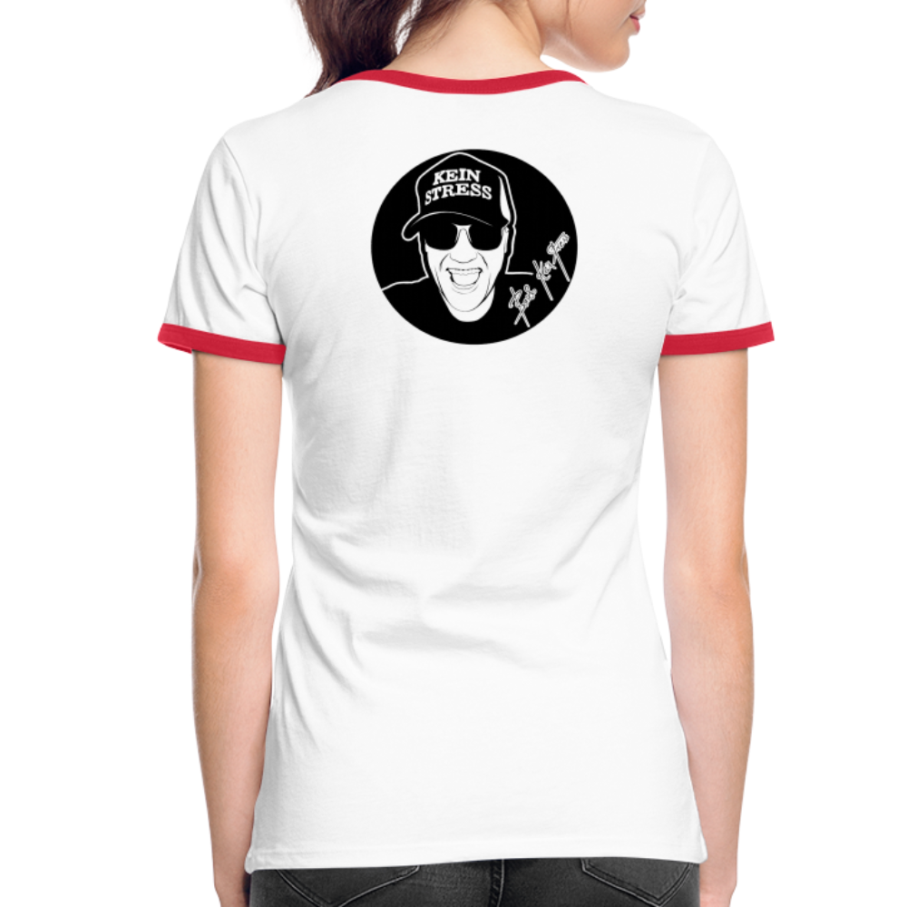 Boscho Kein Stress ® Frauen Kontrast-T-Shirt - Weiß/Rot