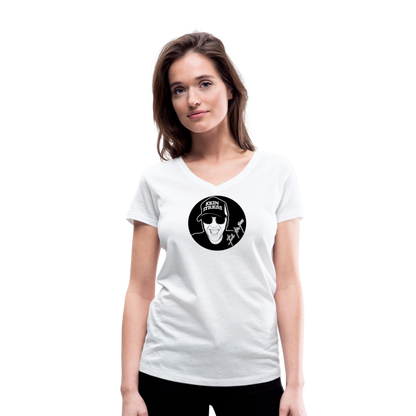 Boscho Kein Stress ® Frauen Bio-T-Shirt mit V-Ausschnitt - weiß