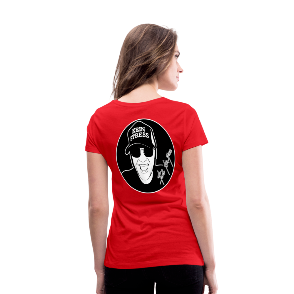 Boscho Kein Stress ® Frauen Bio-T-Shirt mit V-Ausschnitt - Rot