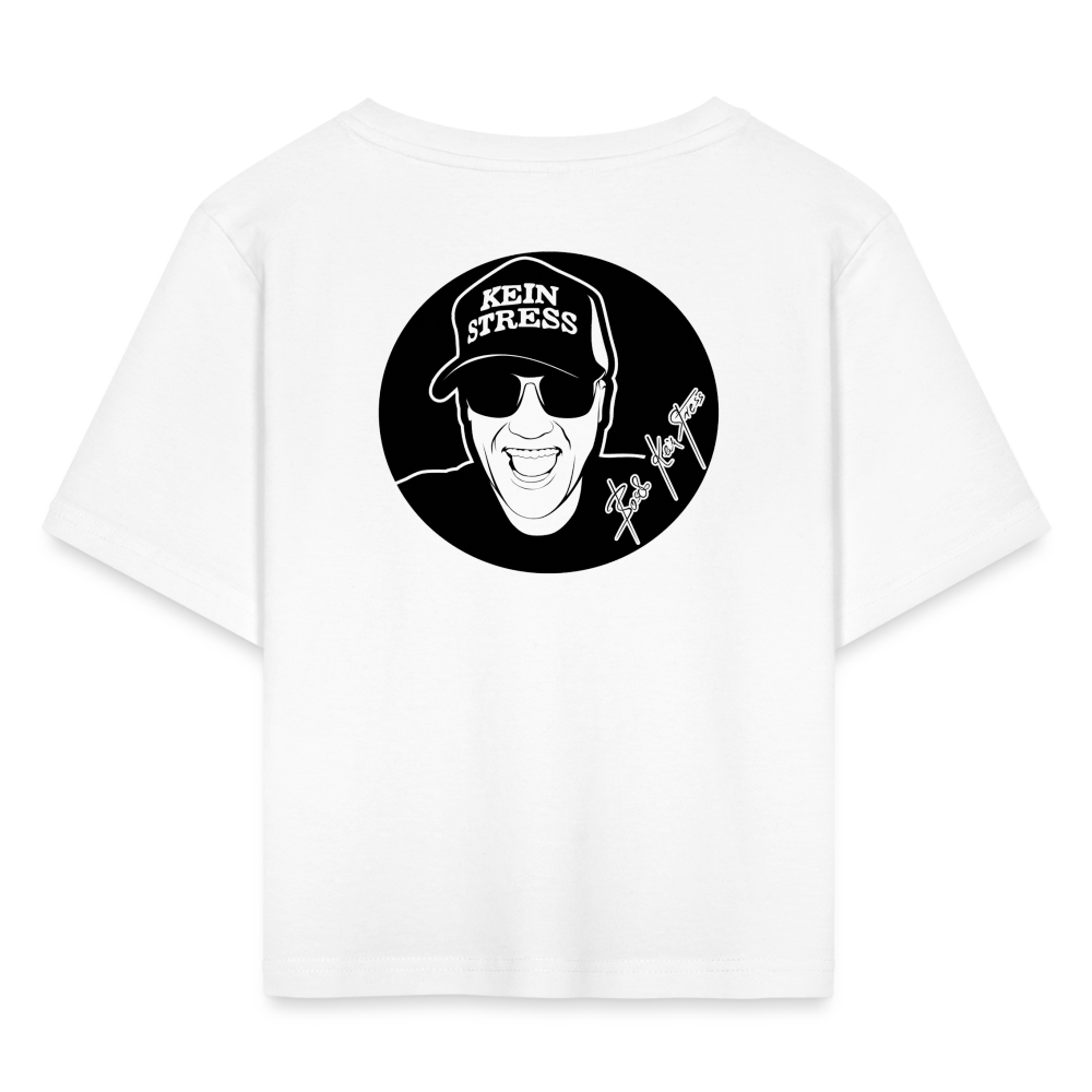 Boscho Kein Stress ® Cropped T-Shirt - weiß