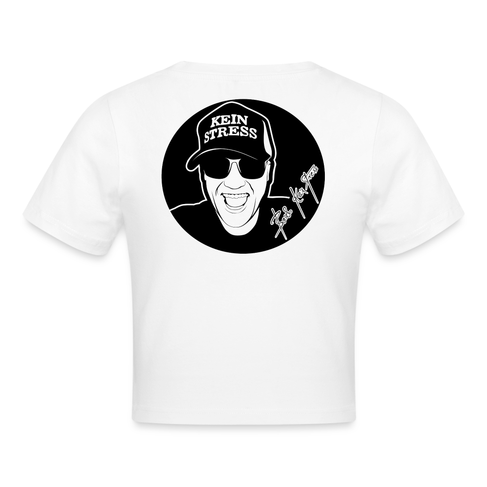 Boscho Kein Stress ® Cropped T-Shirt - weiß