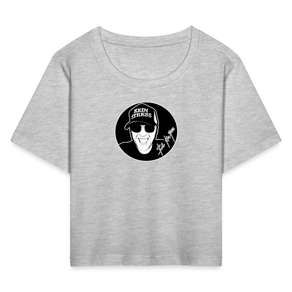 Boscho Kein Stress ® Cropped T-Shirt - Grau meliert