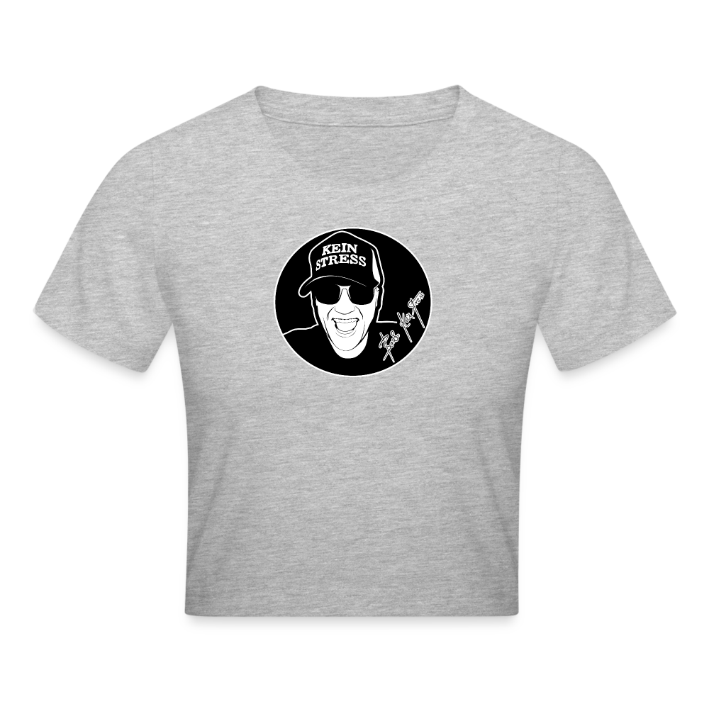 Boscho Kein Stress ® Cropped T-Shirt - Grau meliert