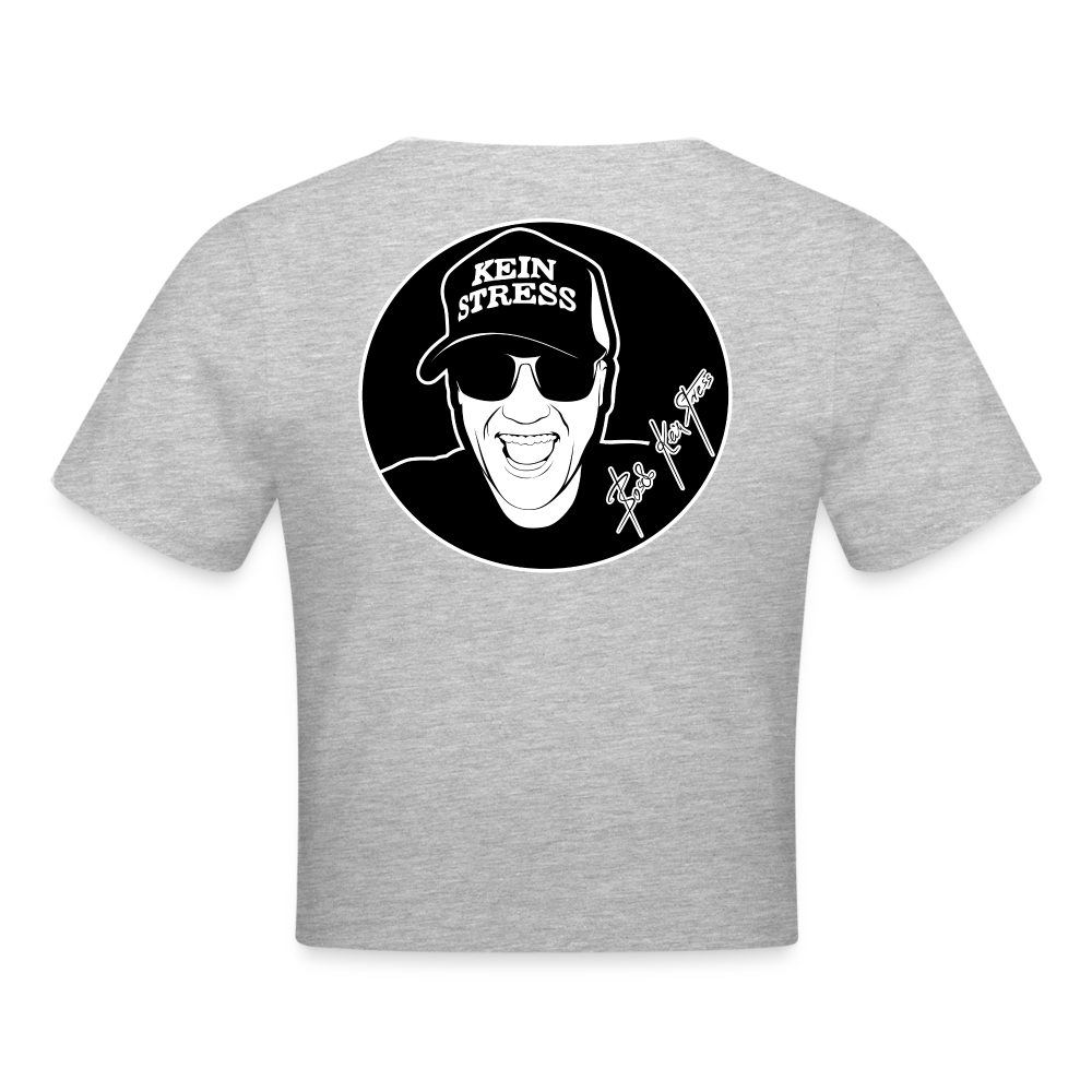 Boscho Kein Stress ® Cropped T-Shirt - Grau meliert