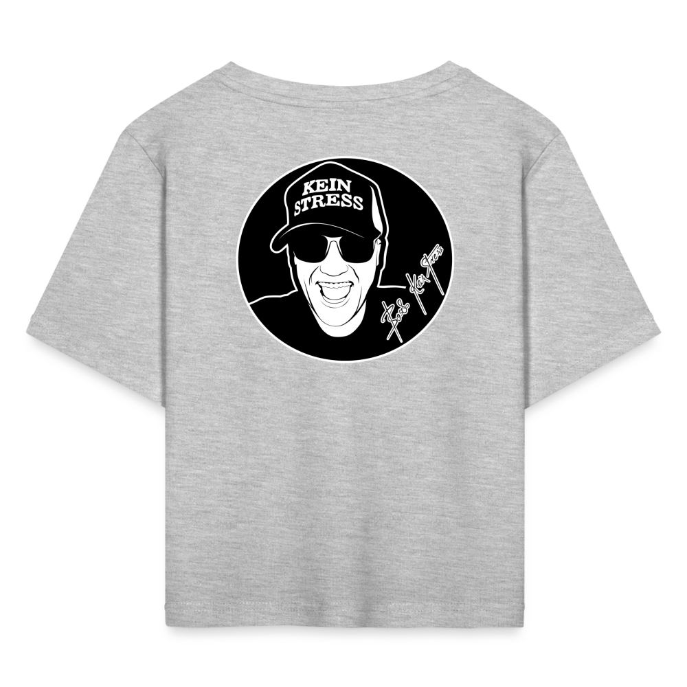 Boscho Kein Stress ® Cropped T-Shirt - Grau meliert