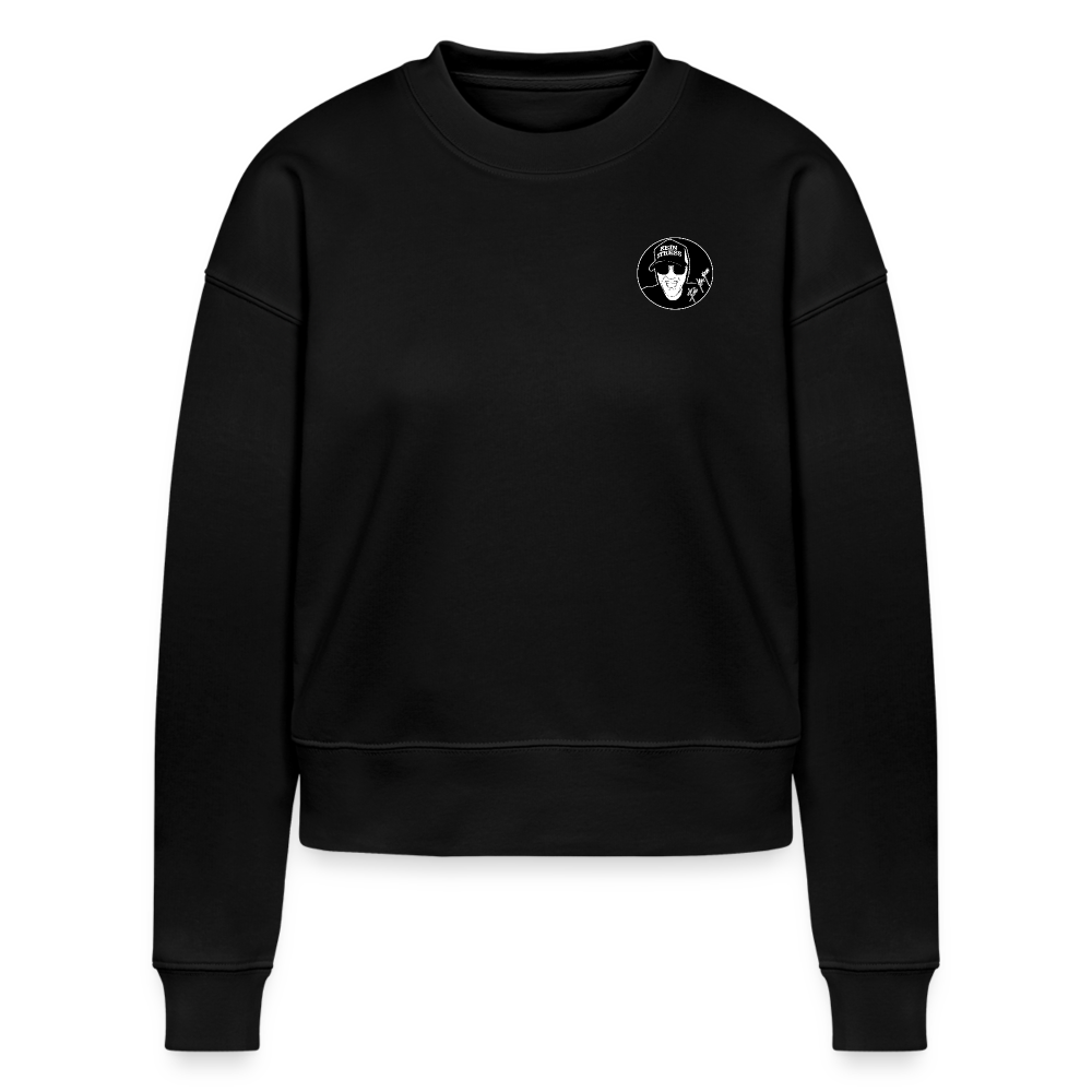 Boscho Kein Stress ® Frauen Bio Sweatshirt CROPSTER - Schwarz
