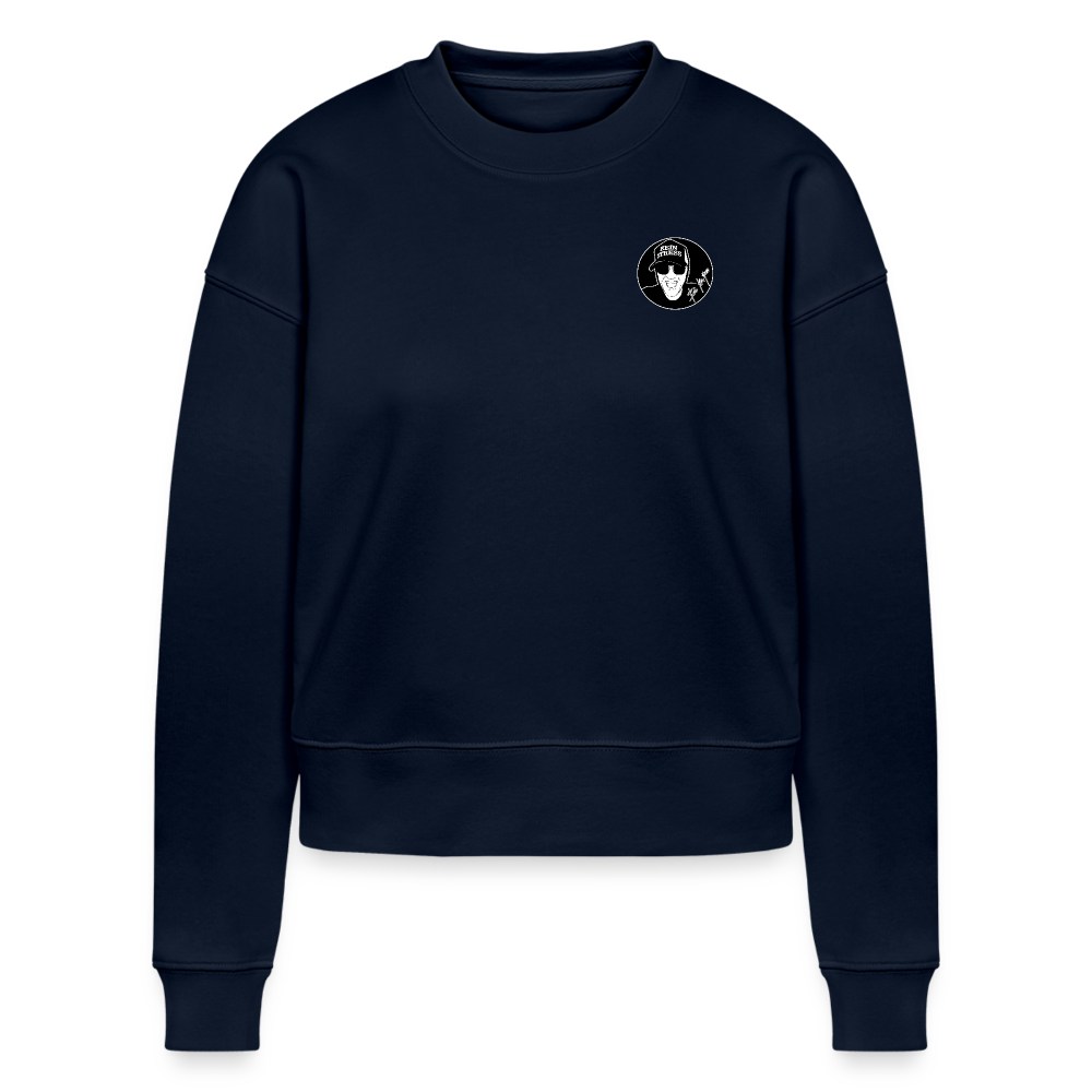 Boscho Kein Stress ® Frauen Bio Sweatshirt CROPSTER - Navy