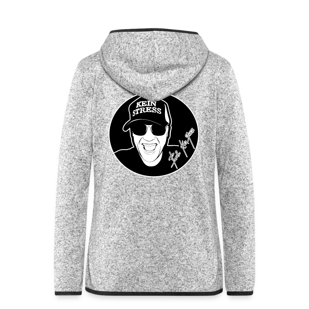 Boscho Kein Stress ® Frauen Kapuzen-Fleecejacke - Hellgrau meliert