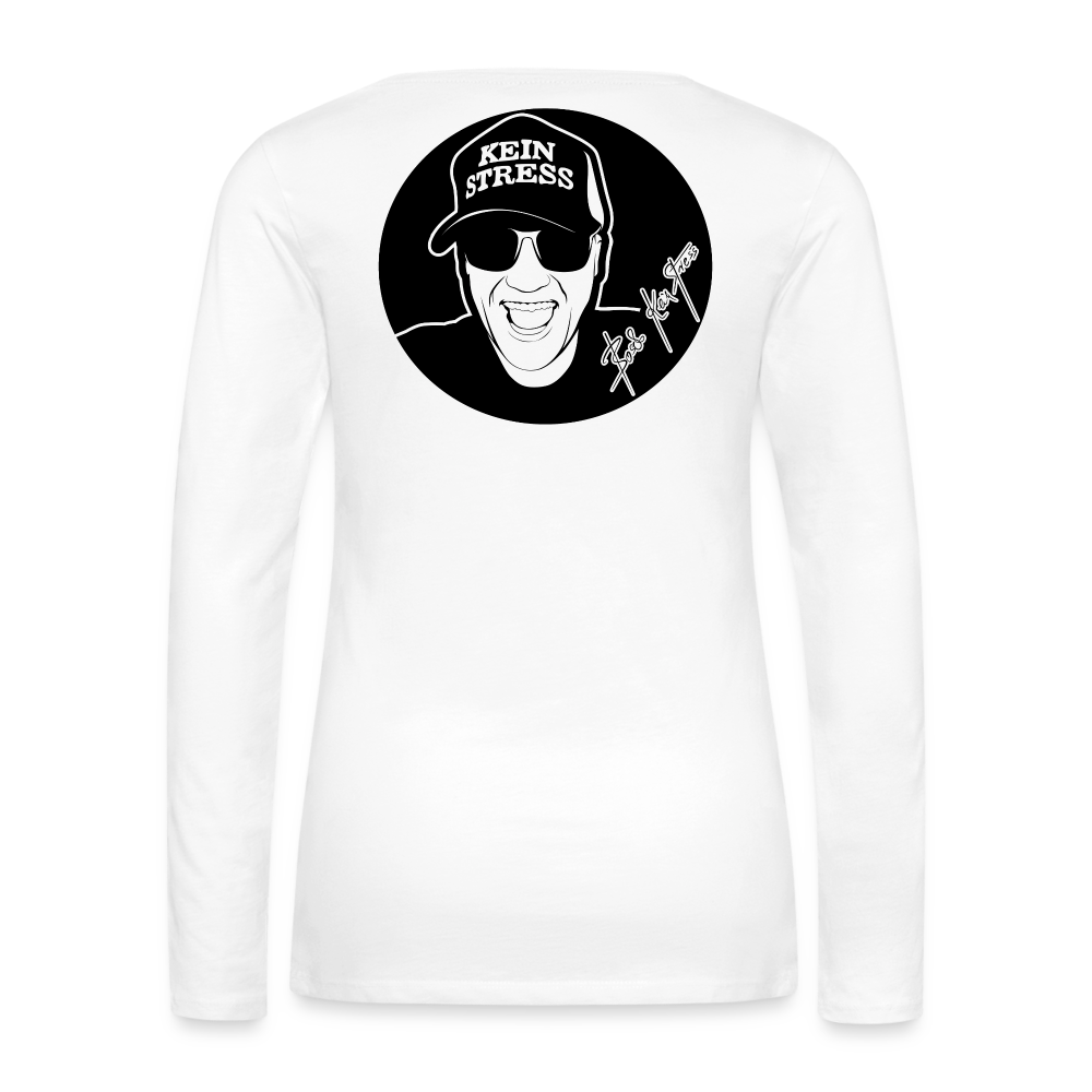 Boscho Kein Stress ® Frauen Premium Langarmshirt - weiß