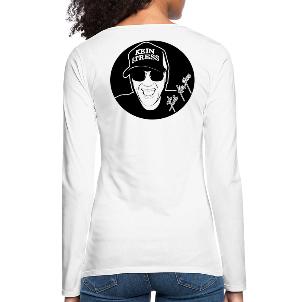 Boscho Kein Stress ® Frauen Premium Langarmshirt - weiß