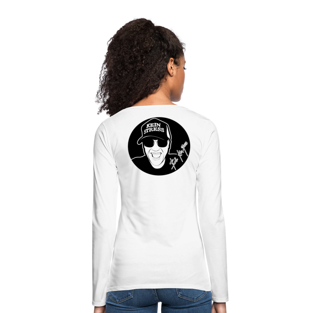Boscho Kein Stress ® Frauen Premium Langarmshirt - weiß
