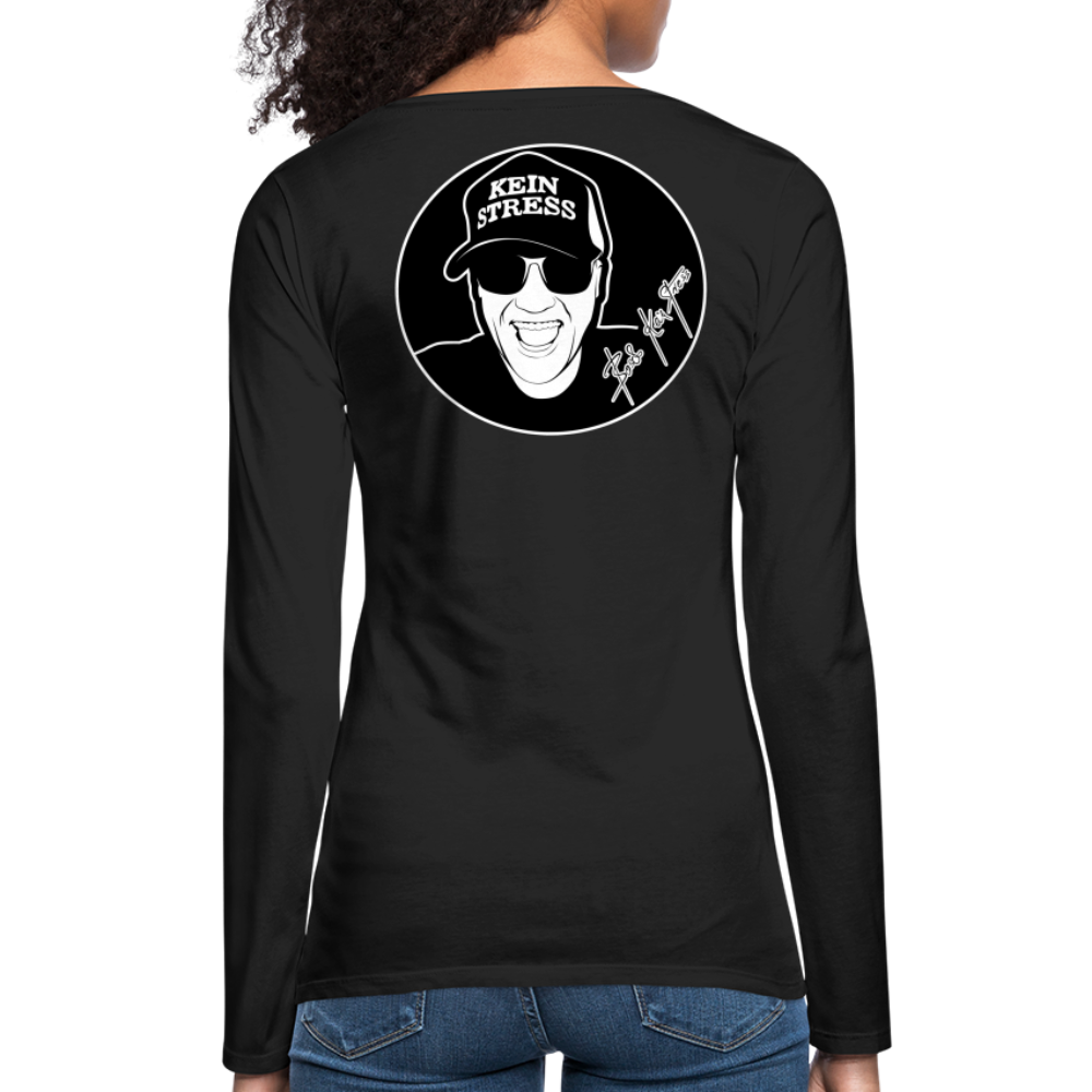 Boscho Kein Stress ® Frauen Premium Langarmshirt - Schwarz