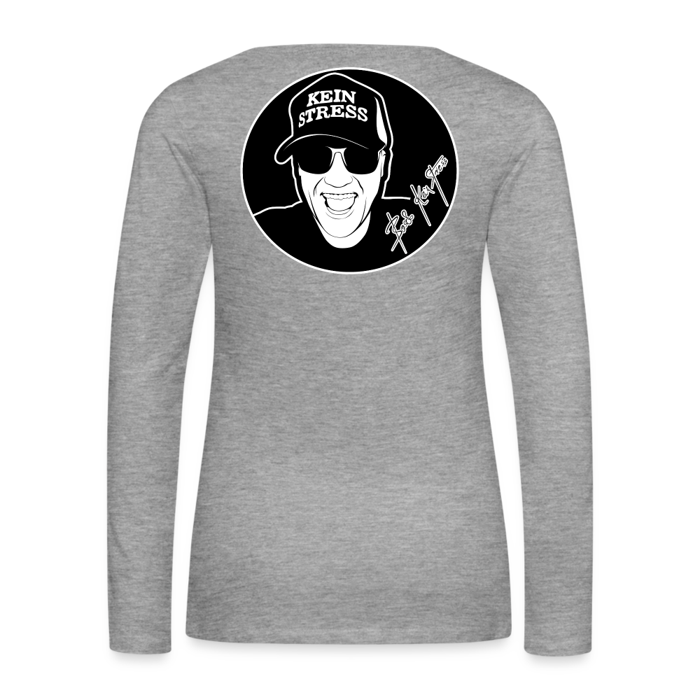 Boscho Kein Stress ® Frauen Premium Langarmshirt - Grau meliert