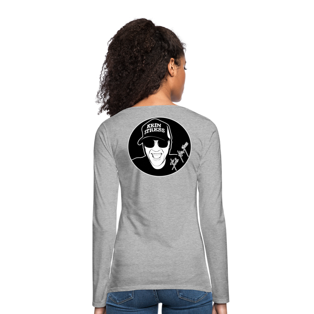 Boscho Kein Stress ® Frauen Premium Langarmshirt - Grau meliert