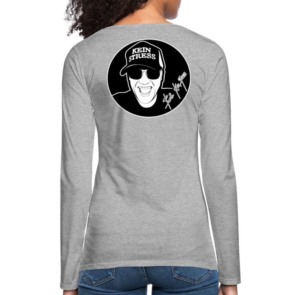 Boscho Kein Stress ® Frauen Premium Langarmshirt - Grau meliert