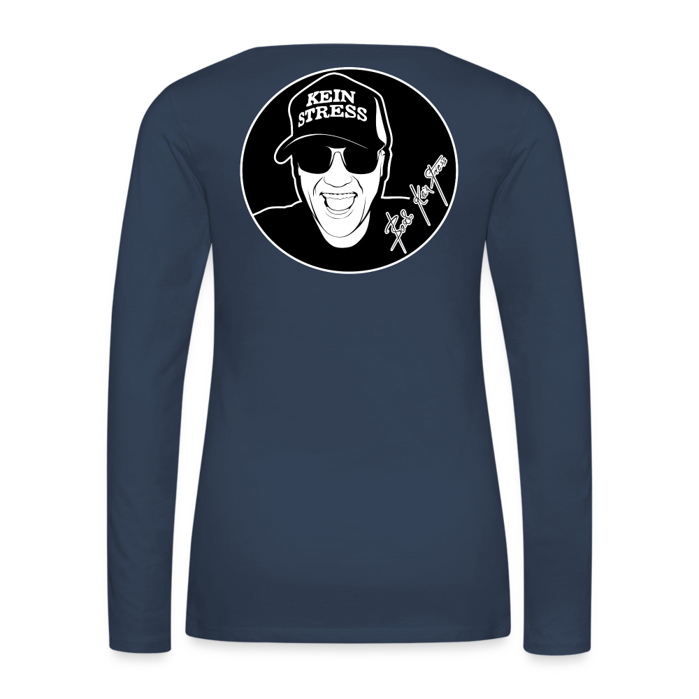 Boscho Kein Stress ® Frauen Premium Langarmshirt - Navy