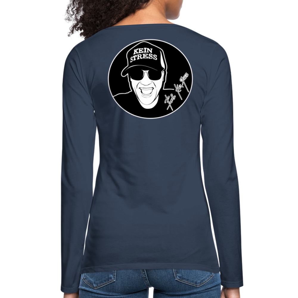 Boscho Kein Stress ® Frauen Premium Langarmshirt - Navy