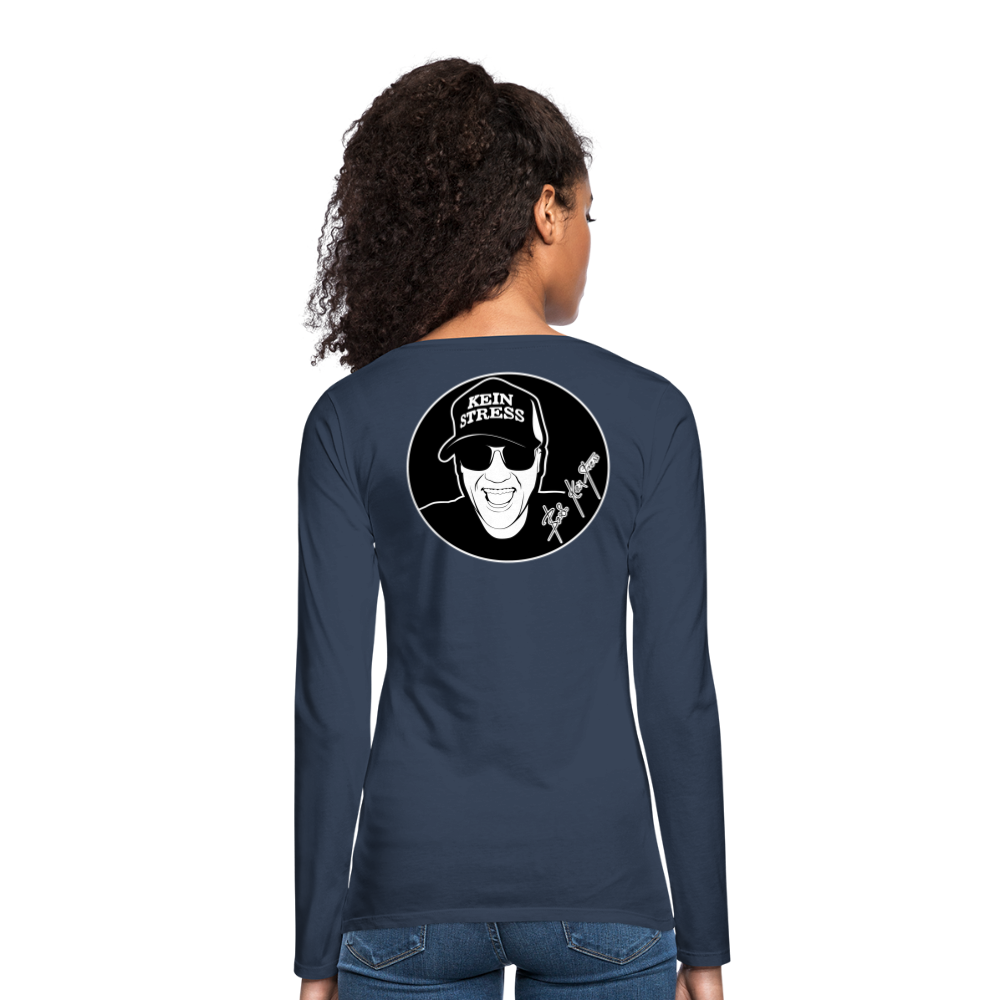 Boscho Kein Stress ® Frauen Premium Langarmshirt - Navy