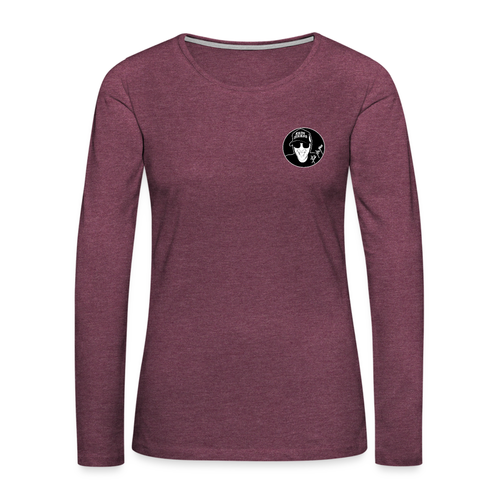 Boscho Kein Stress ® Frauen Premium Langarmshirt - Bordeauxrot meliert