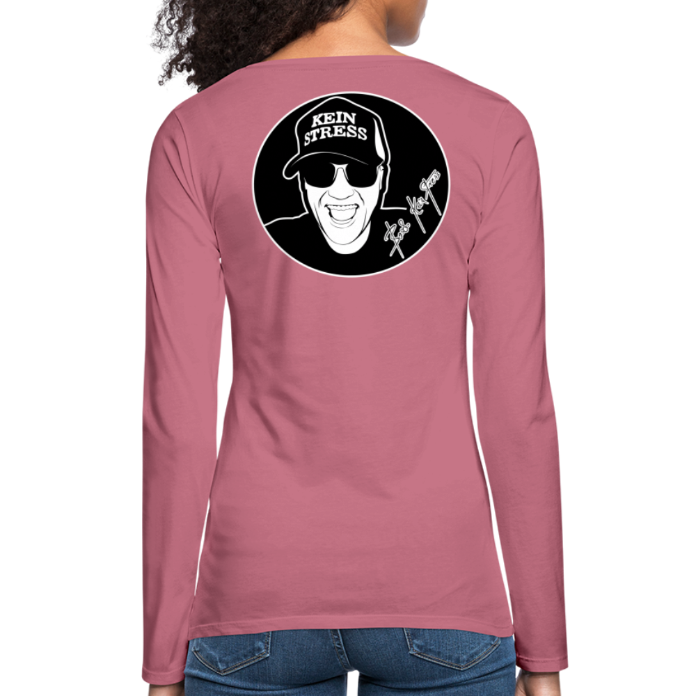Boscho Kein Stress ® Frauen Premium Langarmshirt - Malve