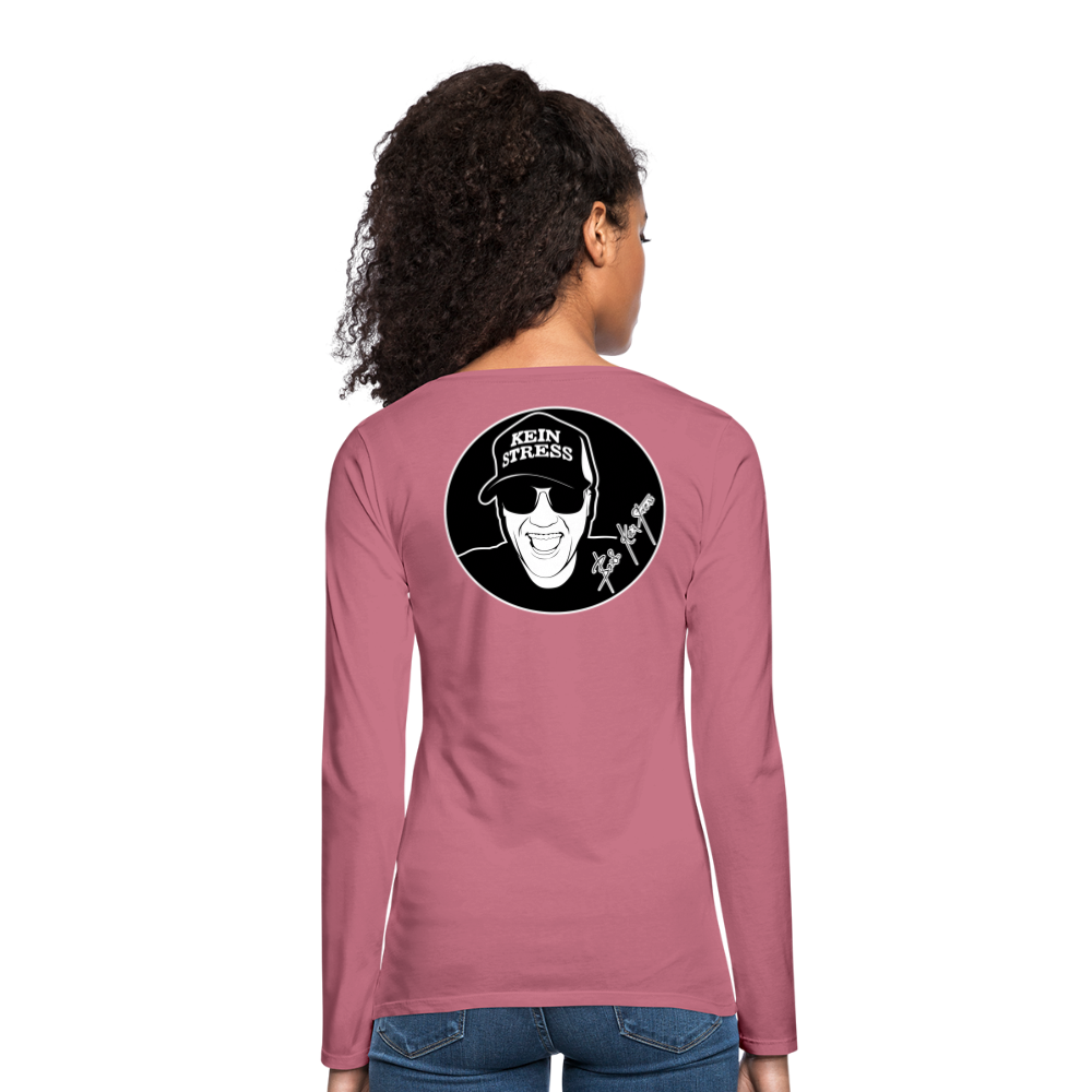 Boscho Kein Stress ® Frauen Premium Langarmshirt - Malve