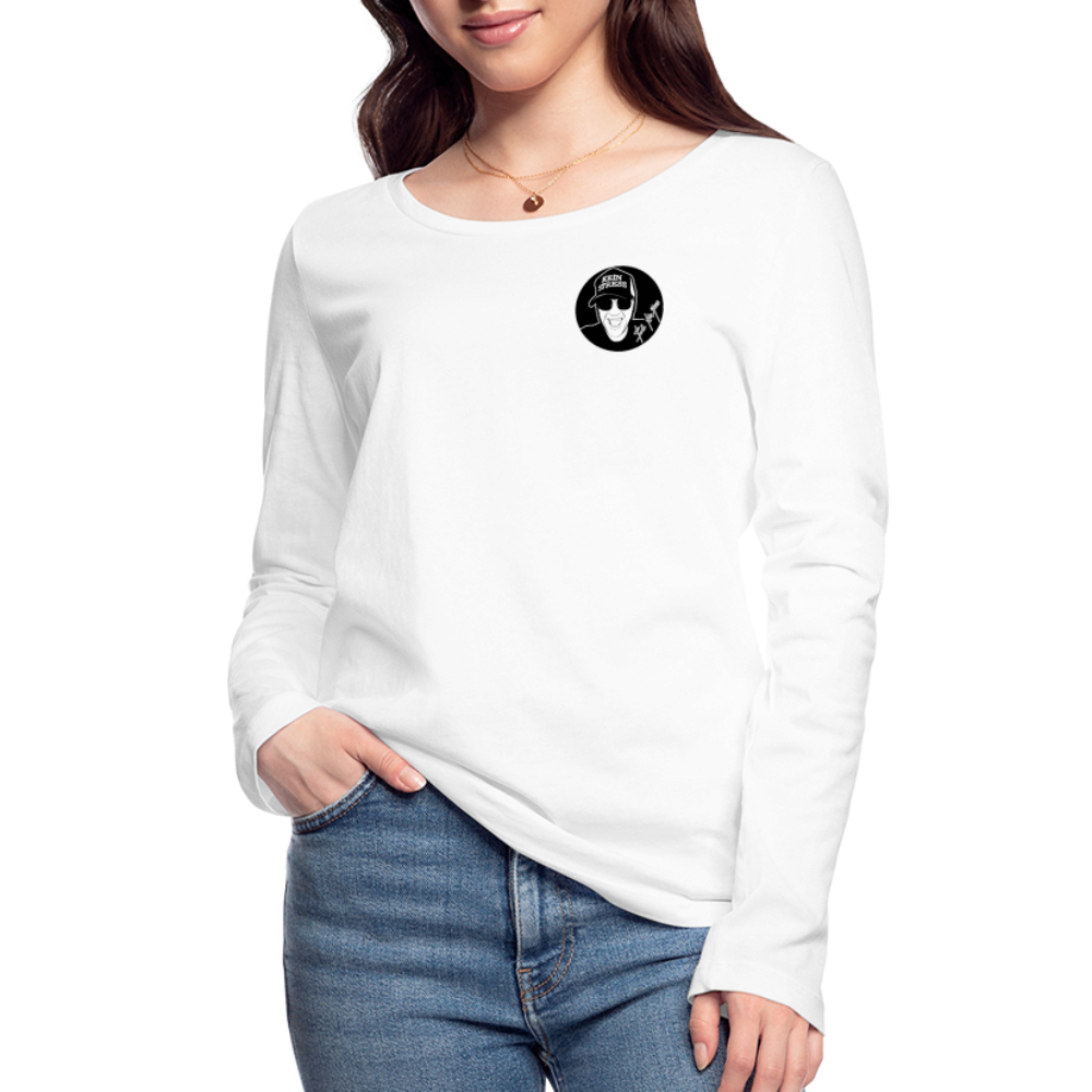 Boscho Kein Stress ® Frauen Bio-Langarmshirt - weiß