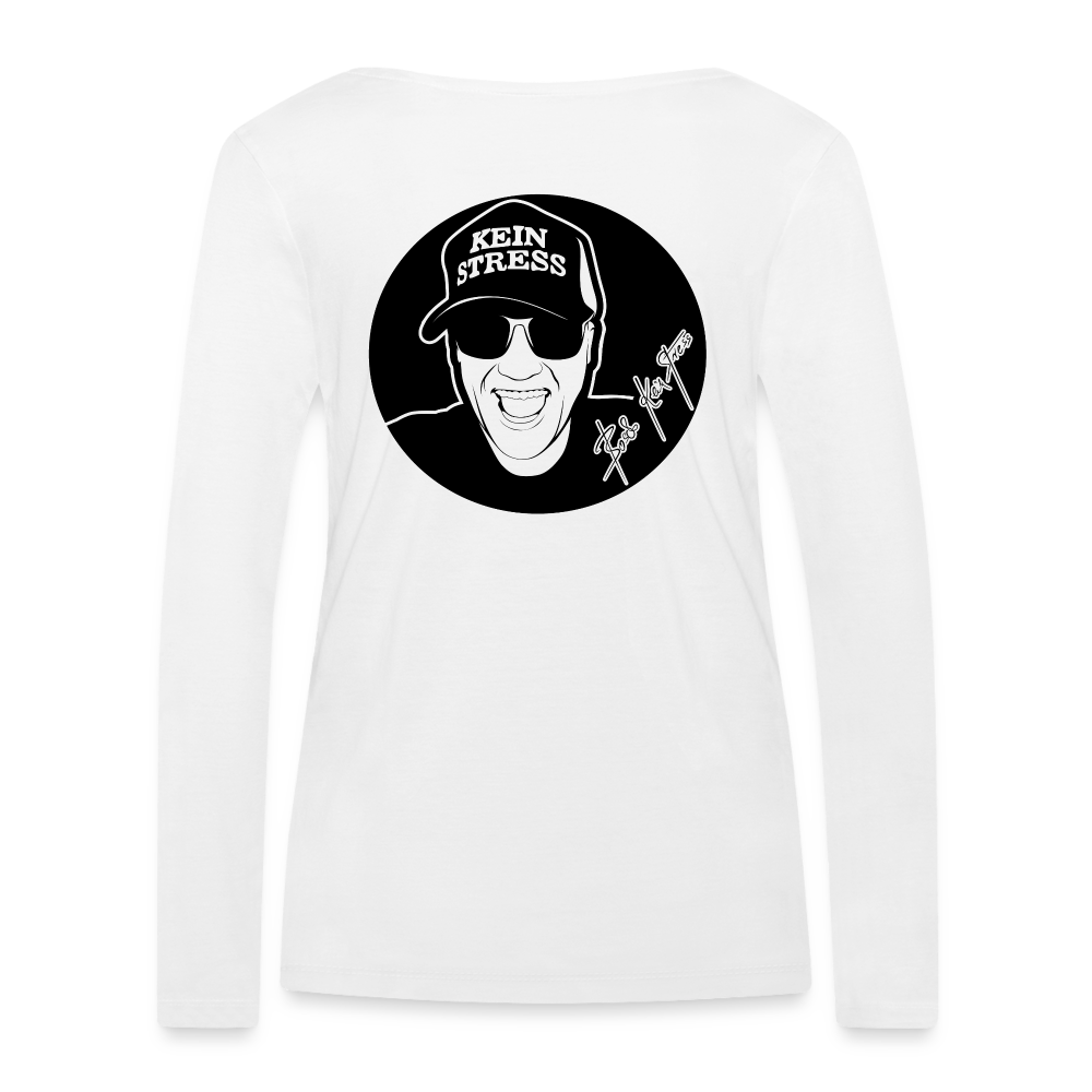Boscho Kein Stress ® Frauen Bio-Langarmshirt - weiß