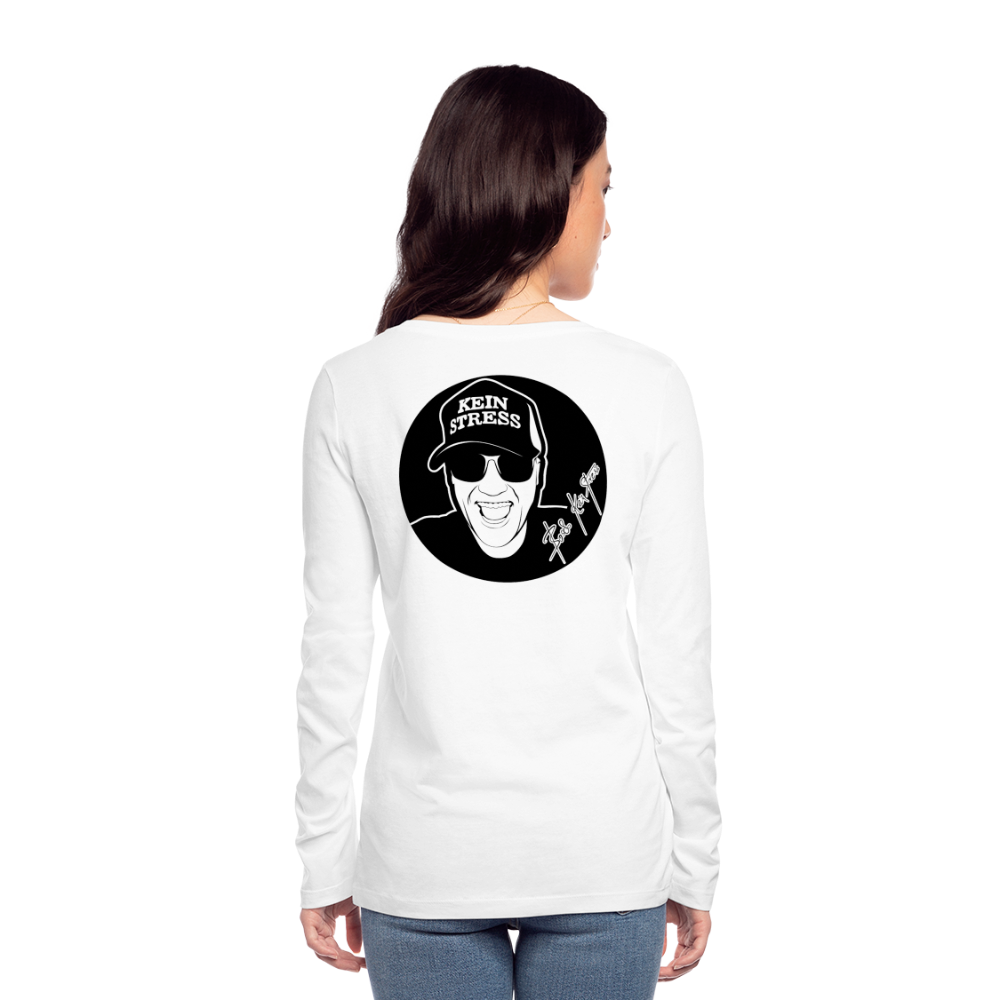 Boscho Kein Stress ® Frauen Bio-Langarmshirt - weiß