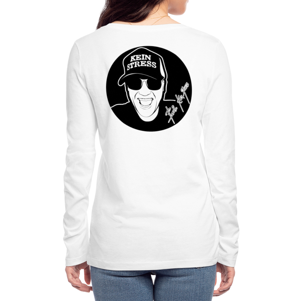 Boscho Kein Stress ® Frauen Bio-Langarmshirt - weiß