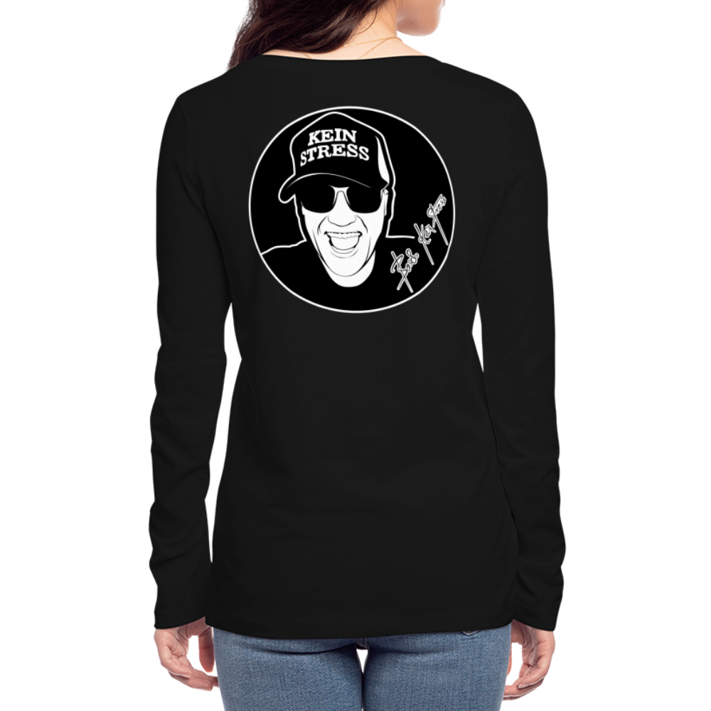 Boscho Kein Stress ® Frauen Bio-Langarmshirt - Schwarz