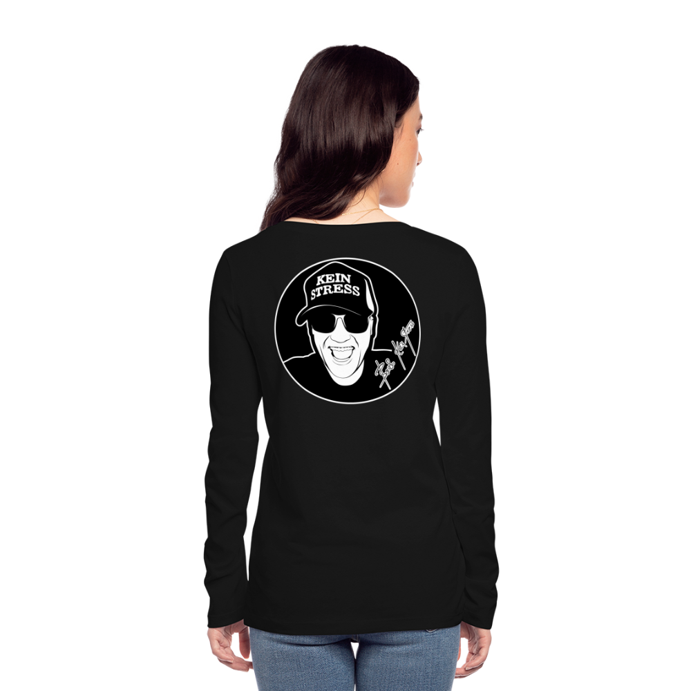 Boscho Kein Stress ® Frauen Bio-Langarmshirt - Schwarz