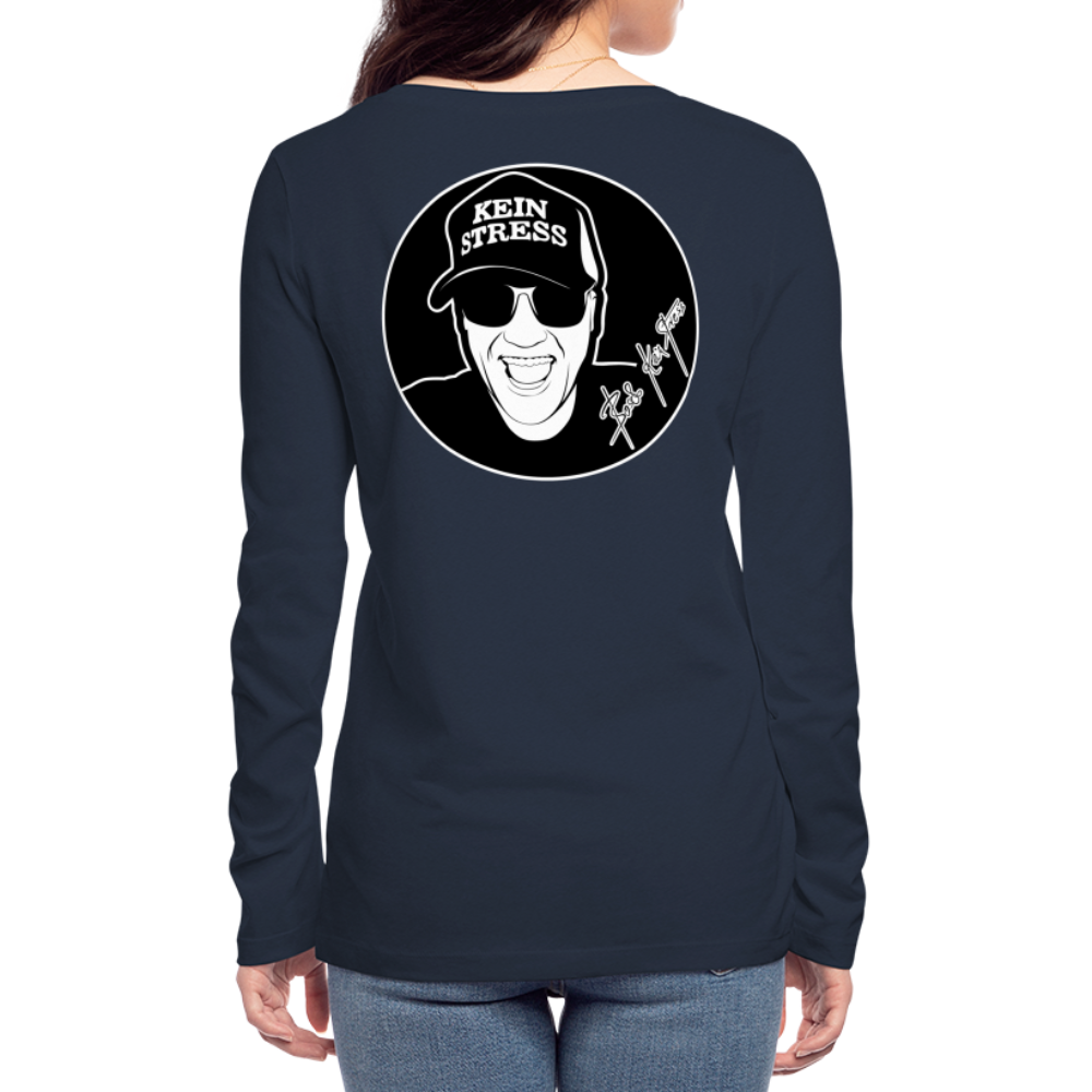 Boscho Kein Stress ® Frauen Bio-Langarmshirt - Navy