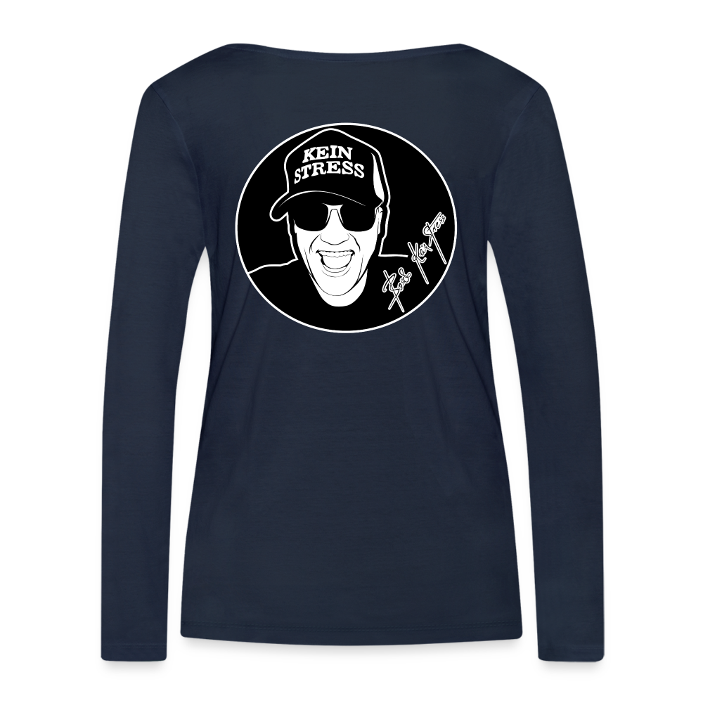 Boscho Kein Stress ® Frauen Bio-Langarmshirt - Navy