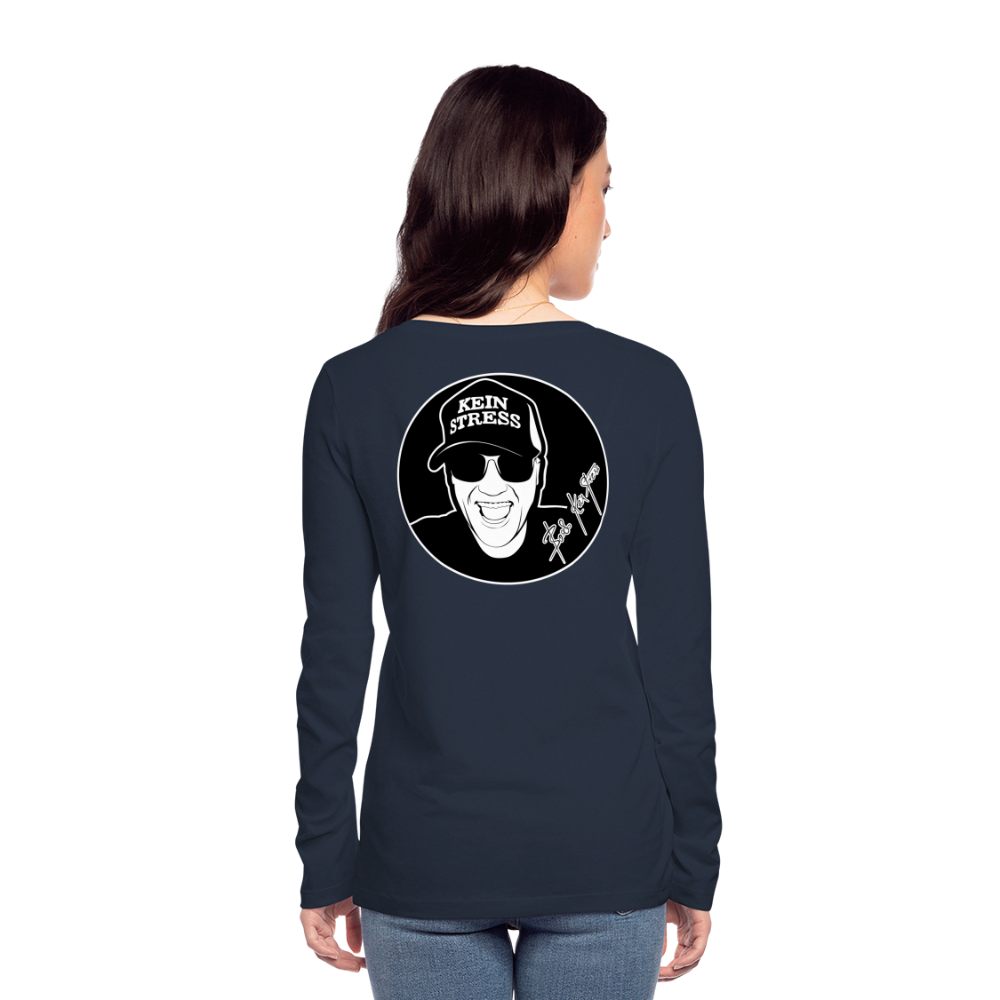 Boscho Kein Stress ® Frauen Bio-Langarmshirt - Navy