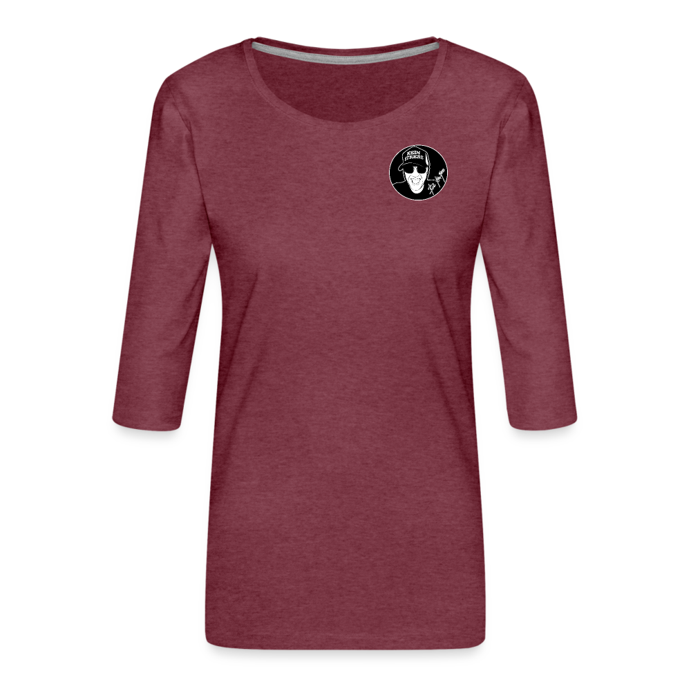 Boscho Kein Stress ® Frauen Premium 3/4-Arm Shirt - Bordeauxrot meliert