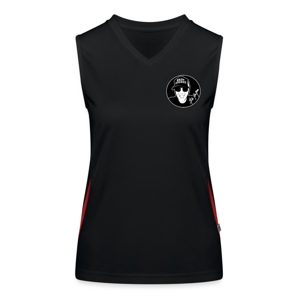 Boscho Kein Stress ® Funktionelles Kontrast-Tank Top für Frauen - Schwarz/Rot