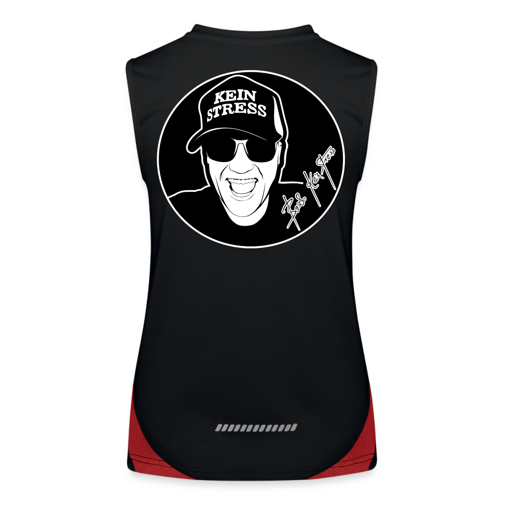 Boscho Kein Stress ® Funktionelles Kontrast-Tank Top für Frauen - Schwarz/Rot