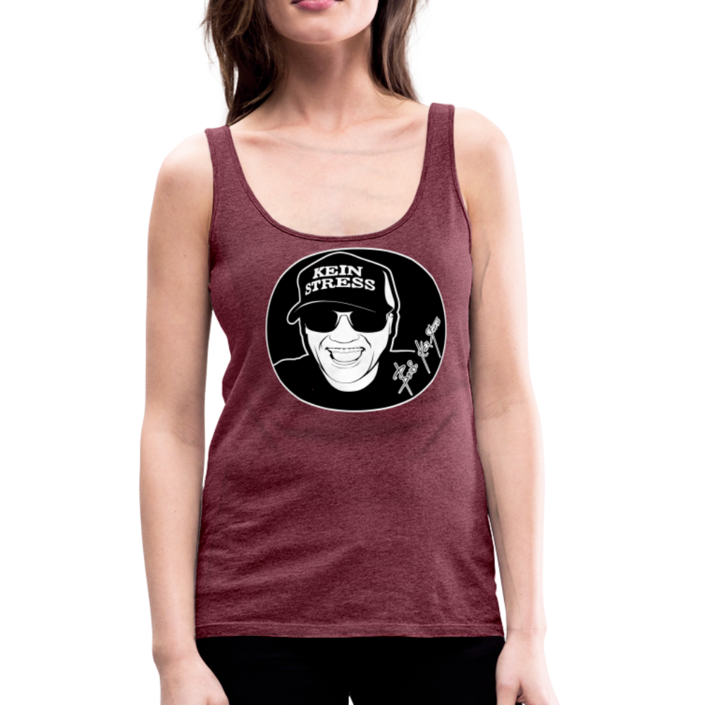 Boscho Kein Stress ® Frauen Premium Tank Top - Bordeauxrot meliert